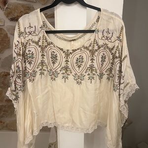 Free people size M embroidered top